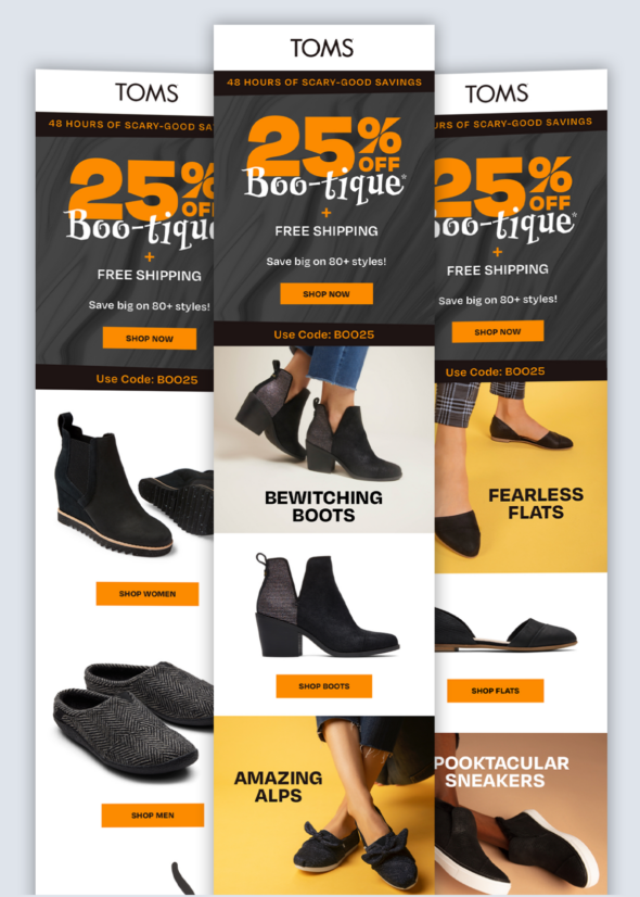 TOMS Email Marketing, digital Advertising, digital design